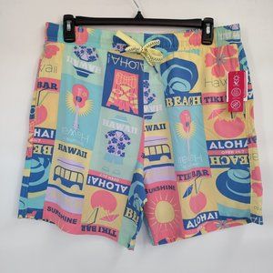 Surf Society Drawstring Colorful Aloha Hawaii Swimwear Board Short XL